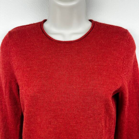 Susan Bristol 100% Merino Wool Sweater Rust Size Small Crew Pullover Classic - Picture 2 of 8